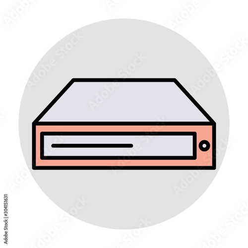Dvd Rom Icon Isolated On Abstract Background