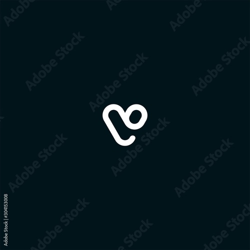 V initial logo design vector