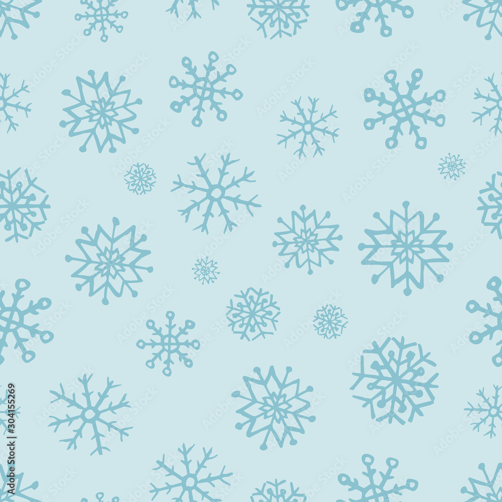 Seamless background of hand drawn snowflakes Seamless background of hand drawn snowflakes