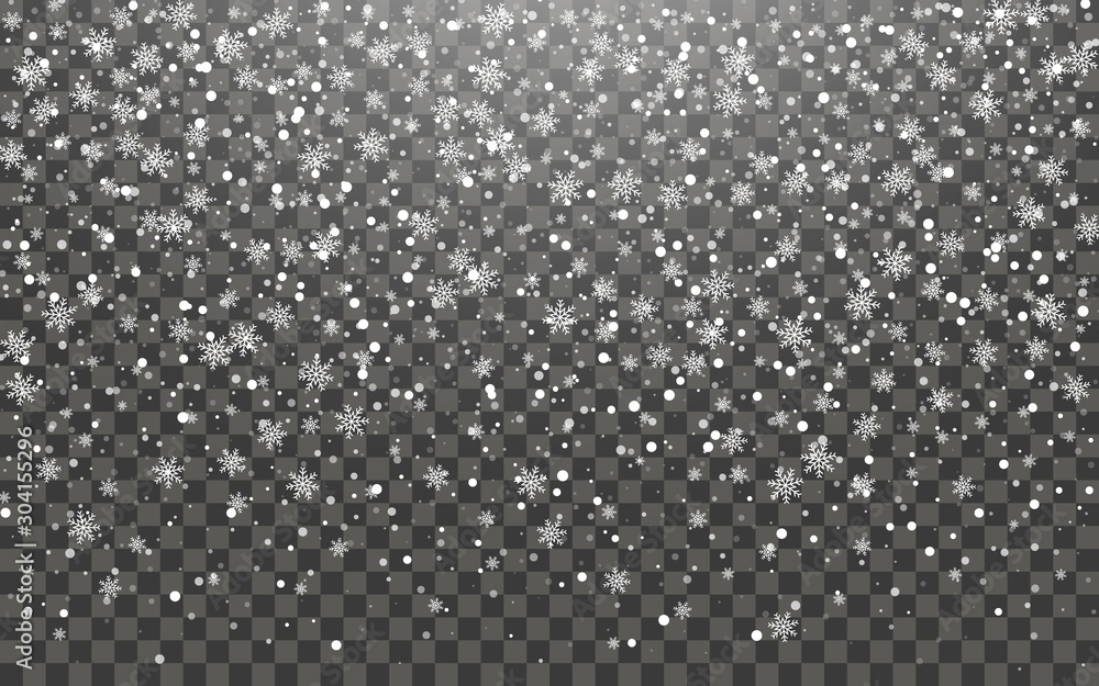 Snowfall and falling snowflakes Snowfall and falling snowflakes