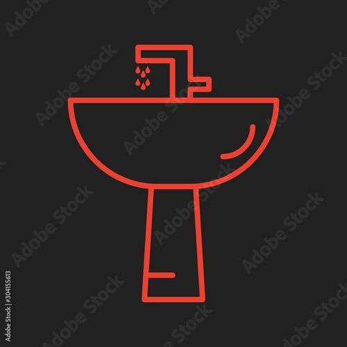 Wash Basin Icon Isolated On Abstract Background
