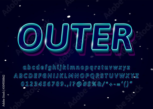 3d outline typeface text effect logo sport shop headline