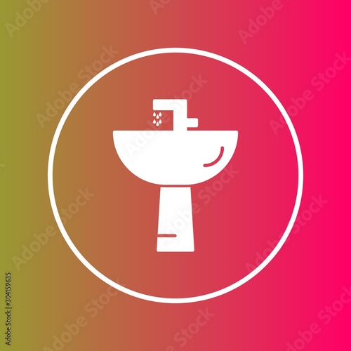 Wash Basin Icon Isolated On Abstract Background