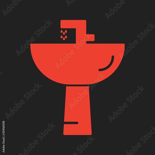 Wash Basin Icon Isolated On Abstract Background