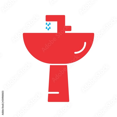 Wash Basin Icon Isolated On Abstract Background
