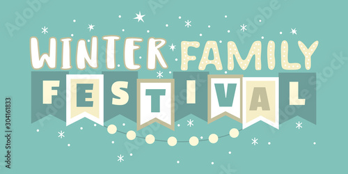 Winter festival hand drawn vector headline