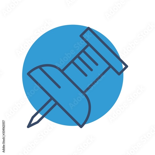 Pin Icon Isolated On Abstract Background