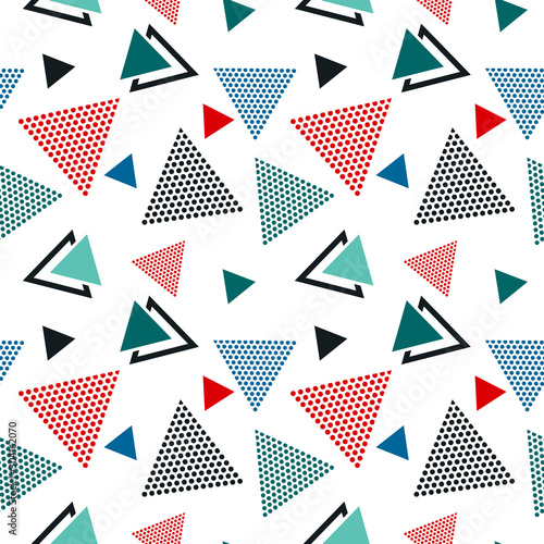 Abstract seamless pattern with graphyc elements - triangles. Geometric wallpaper for cover design.