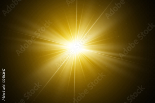 White glowing light explodes on a transparent background. with ray.  Transparent shining sun, bright flash.  Special lens flare light effect.