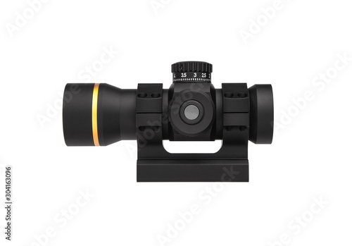 Modern optical sight for sniper and hunting rifles isolated on a white back