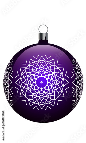Christmas vector violet decoration with snowflake