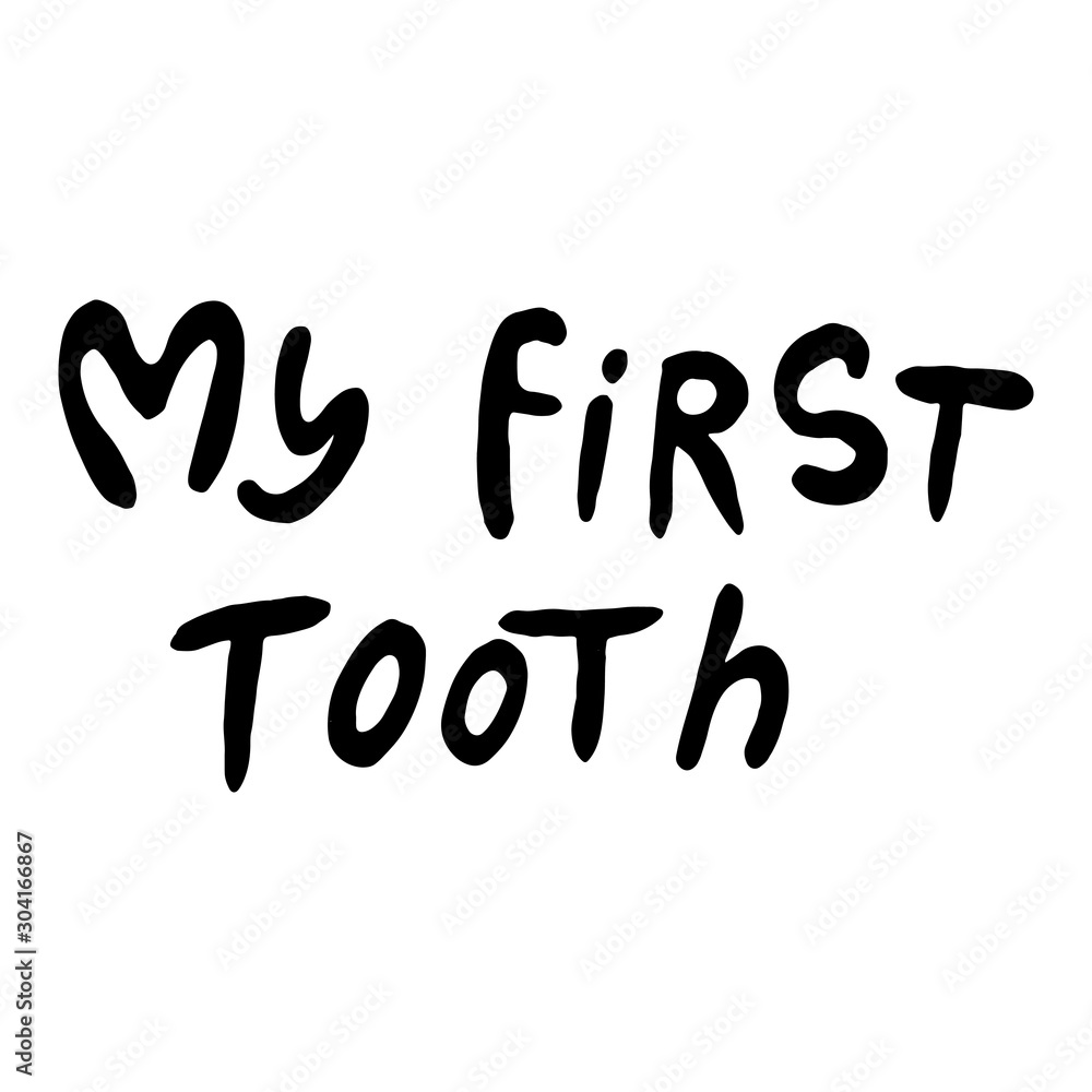 Cute happy cartoon tooth being cleaned with brush, and water set. Hand drawn line art cartoon vector illustration. Cute happy cartoon tooth being cleaned with brush, and water set. Hand drawn line art cartoon vector illustration.