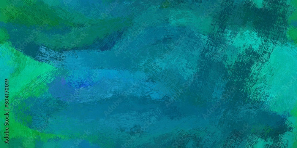 abstract seamless pattern brush painted texture with teal, light sea green and teal green color. can be used as wallpaper, texture or fabric fashion printing