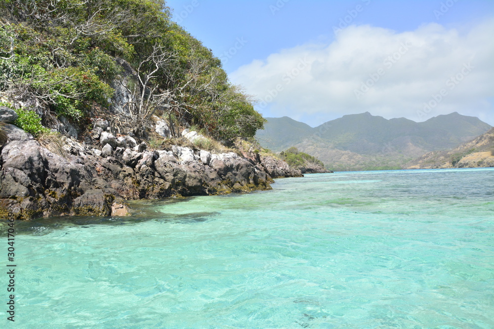 Beautiful turquoise ocean in San Andres Island