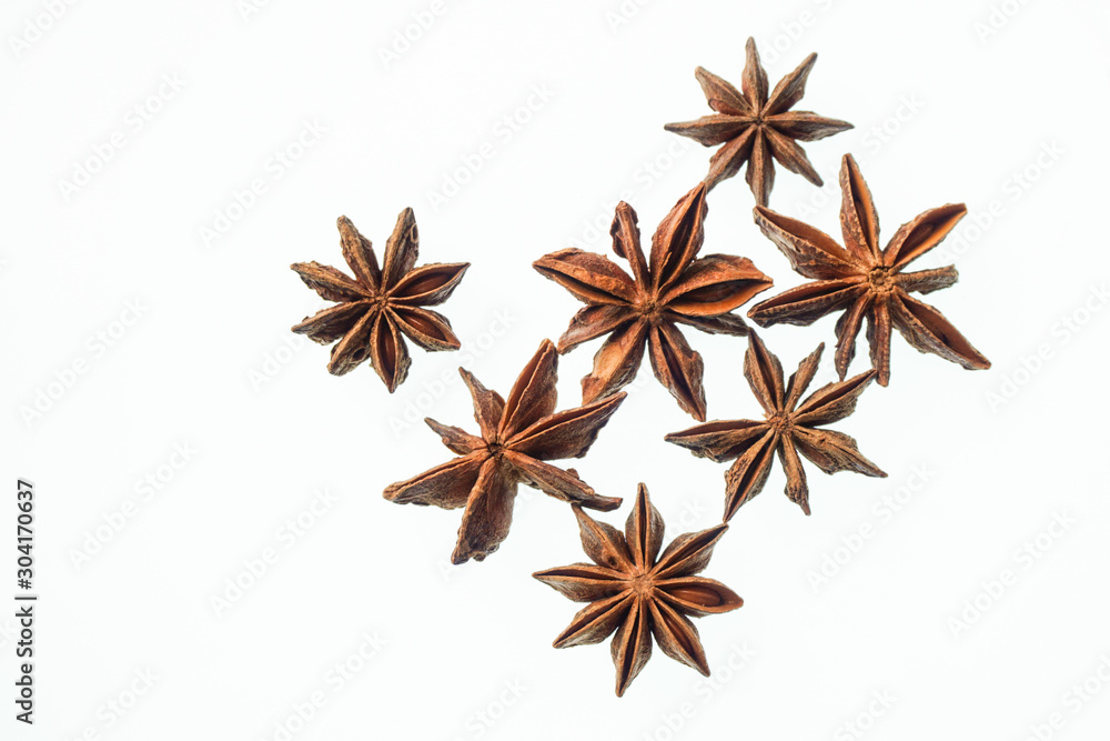 Fototapeta premium star anise on white background