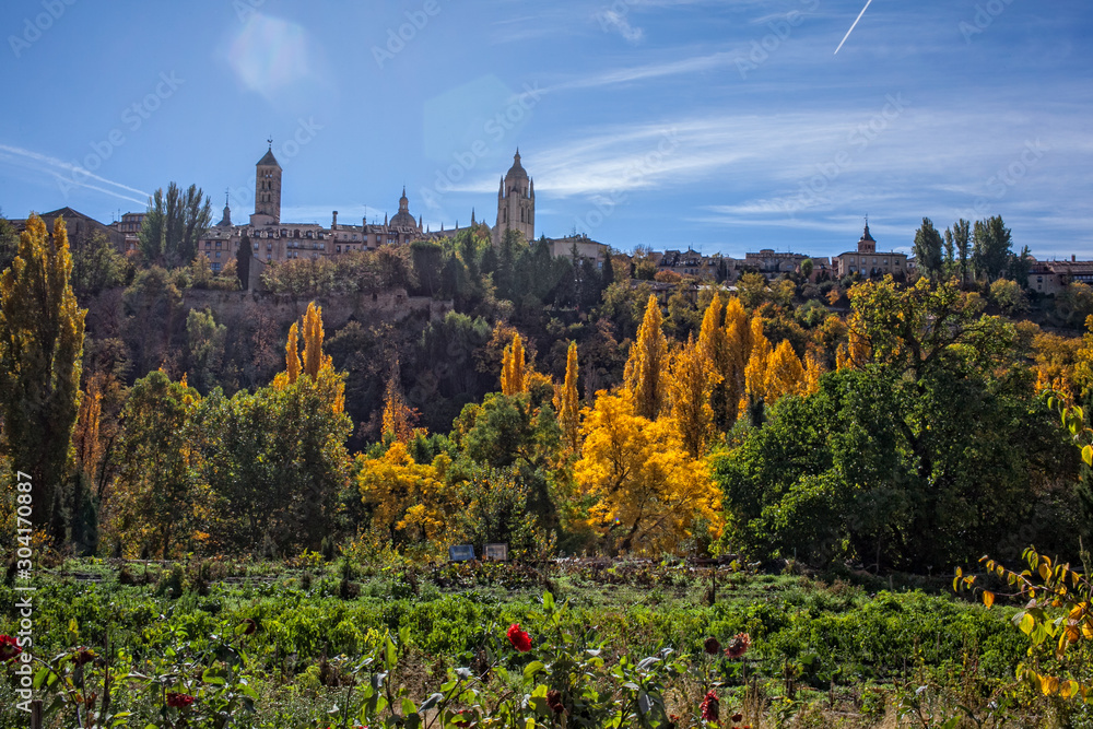  segovia landscape with trees in autumn colors
