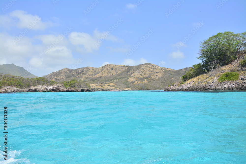 Beautiful turquoise ocean in San Andres Island