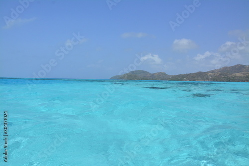 Beautiful turquoise ocean in San Andres Island