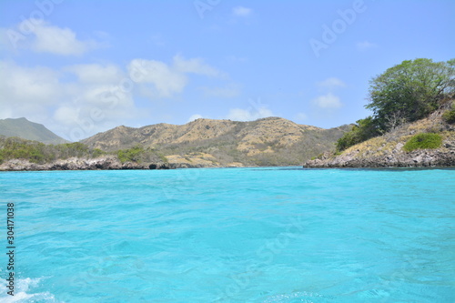 Beautiful turquoise ocean in San Andres Island