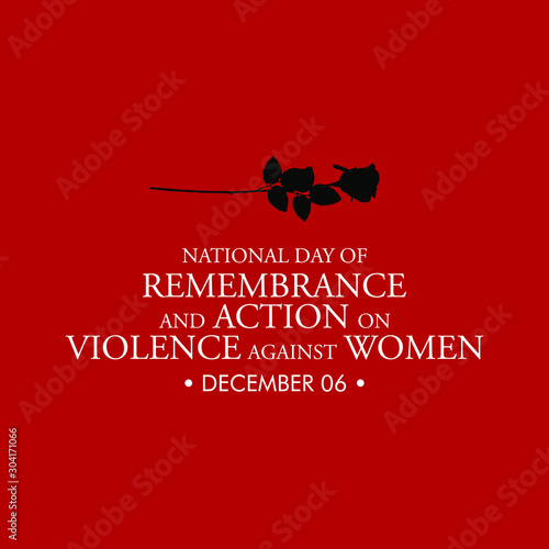Vector illustration on the theme of National day of remembrance and action on violence against Women on December 6th.