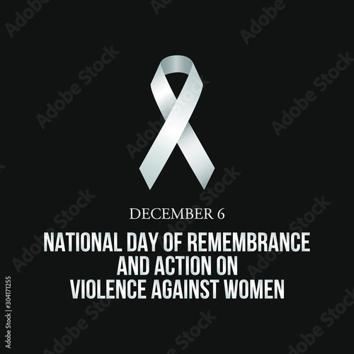 Vector illustration on the theme of National day of remembrance and action on violence against Women on December 6th.