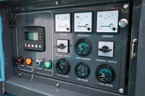 Generator power set controller or genset controller panel for setting
