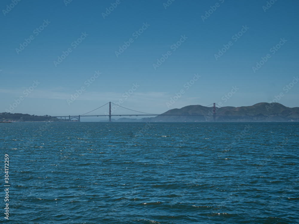 View from Aquatic Cove to San Francisco Bay Area with the Golden Gate Background