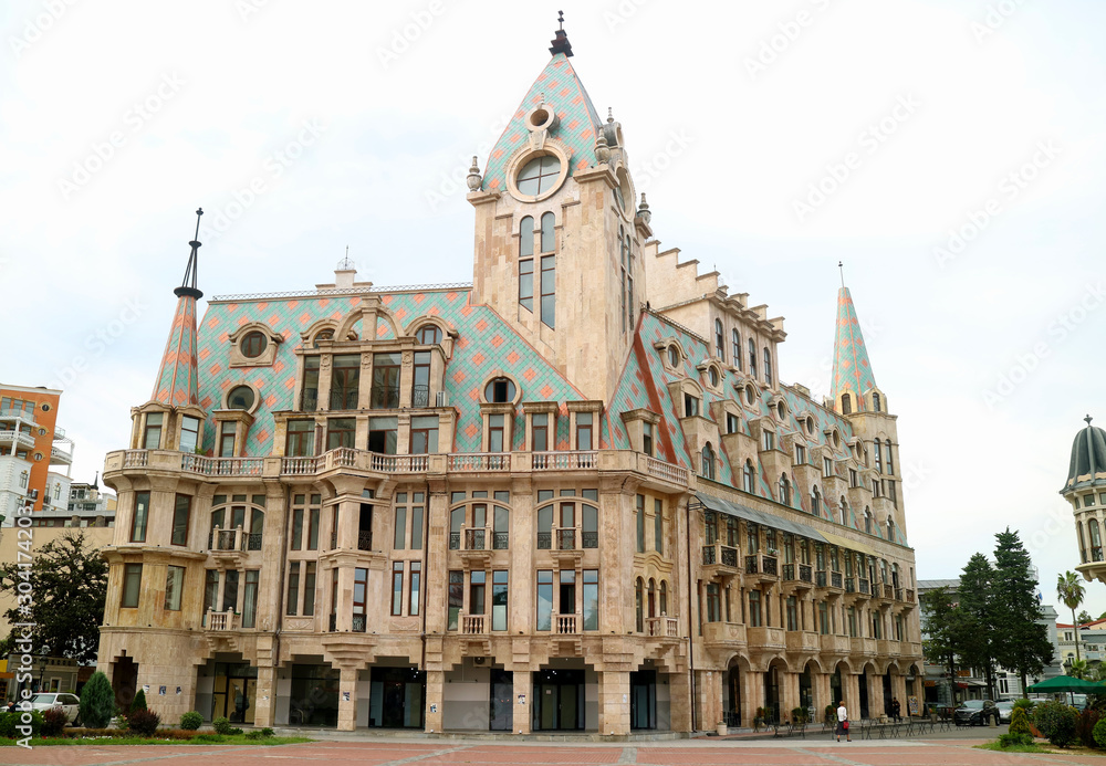 Impressive Vintage Building, Part of Europe Square in the City Center of Batumi, Adjara Region, Georgia 
