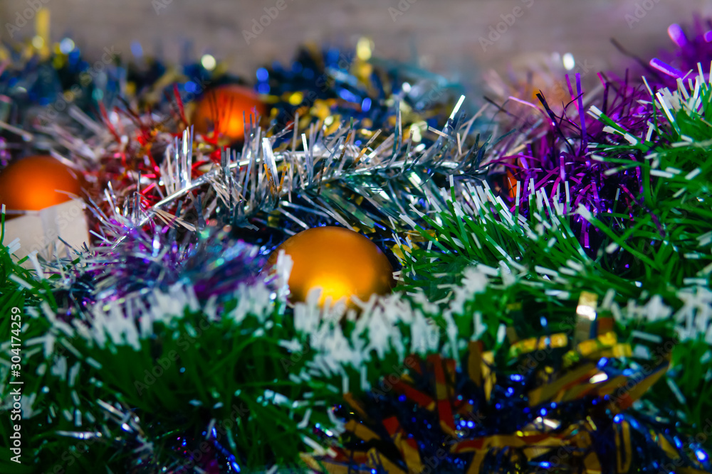 slightly blurred background with christmas decorations slightly blurred background with christmas decorations