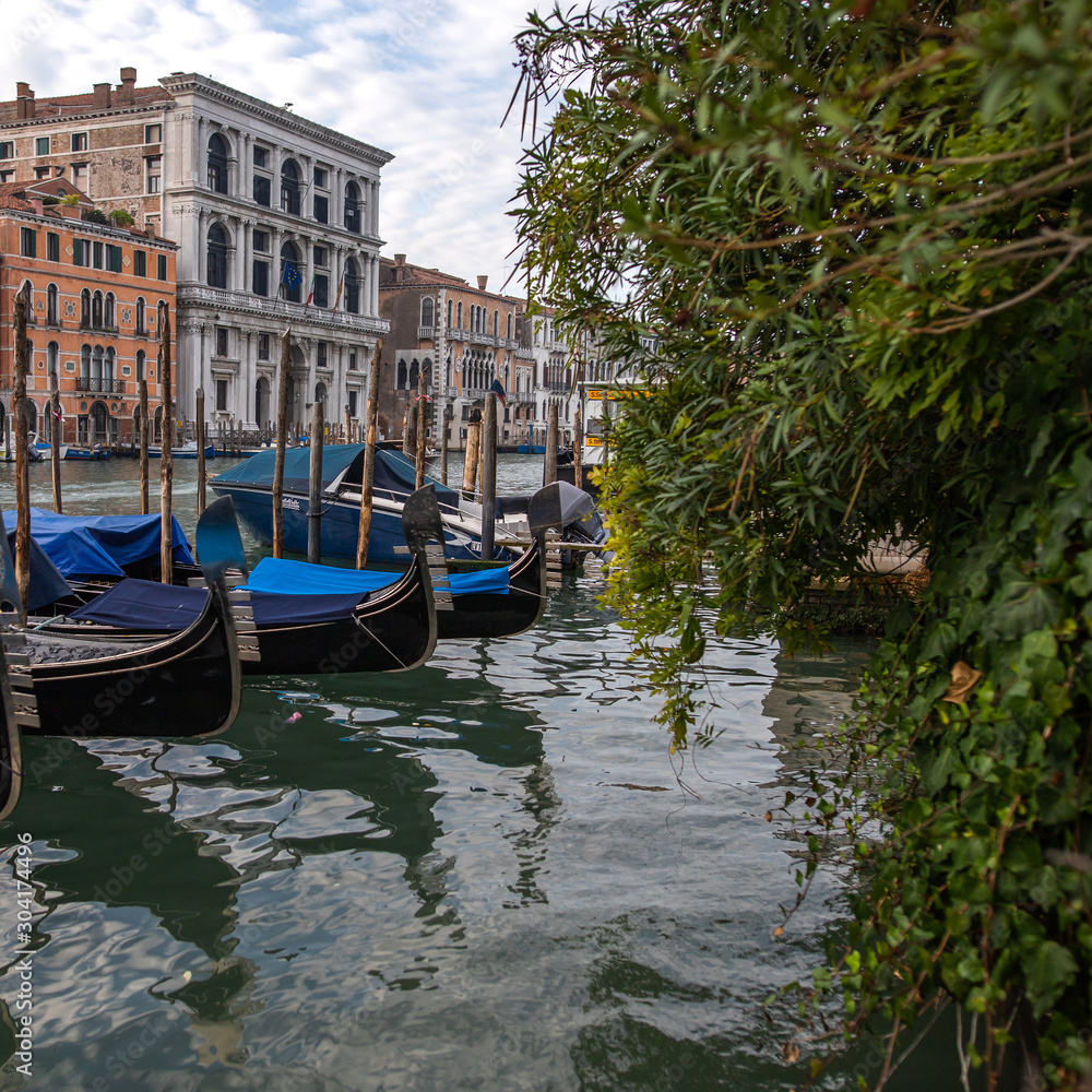 gondolas on grand canal in venice gondolas on grand canal in venice
