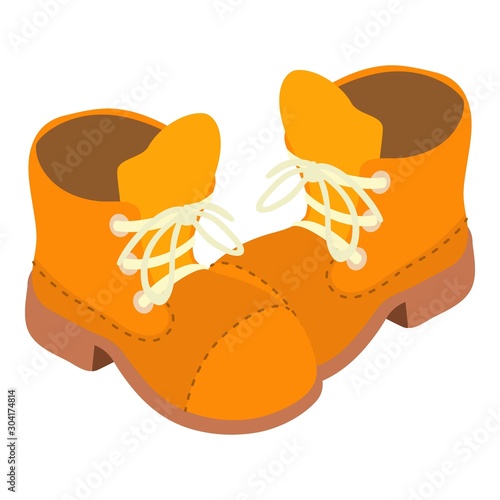 Cartoon shoes icon. Isometric illustration of cartoon shoes vector icon for web