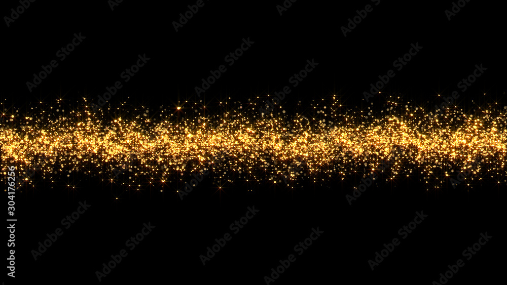 trail of gold glittering sequins