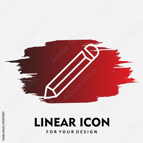 pencil icon isolated on abstract background