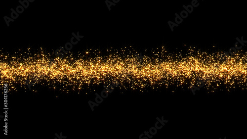 trail of gold glittering sequins