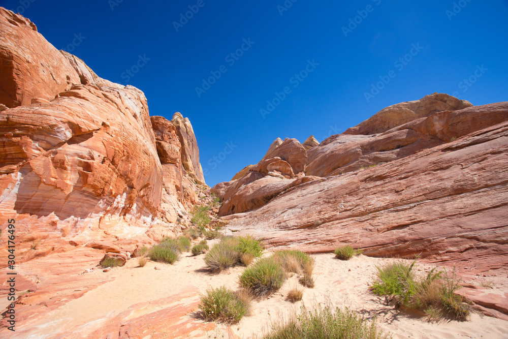Beautiful geological rock formations from Valley of Fire State Park in Nevada.