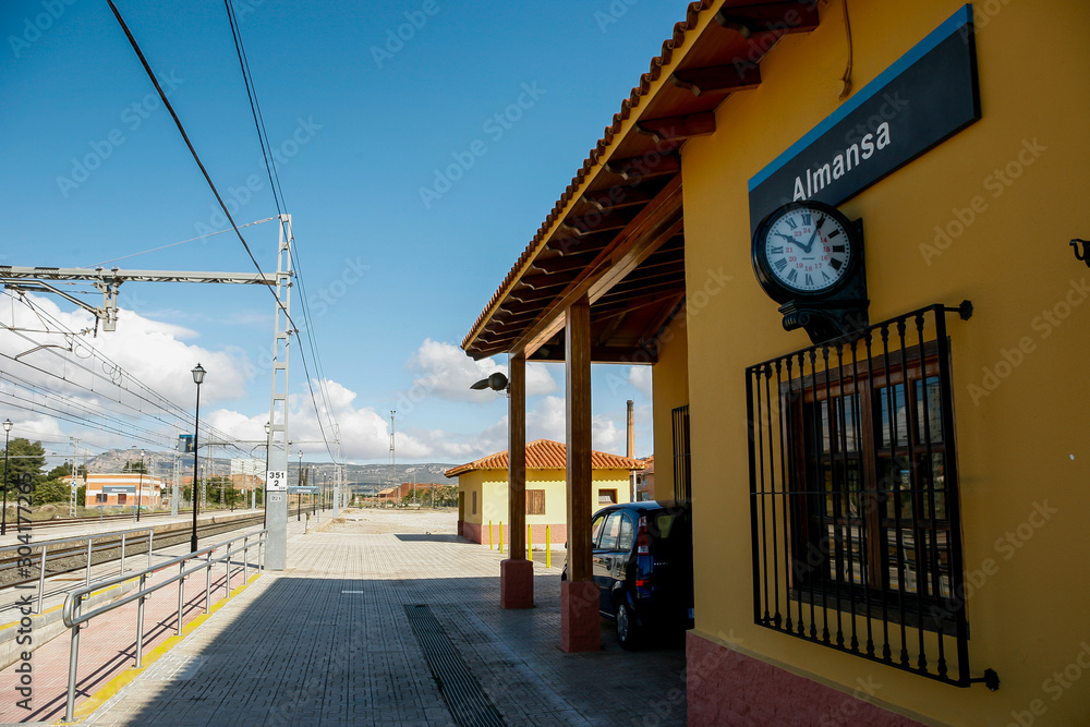 Railway landscape in Almansa.