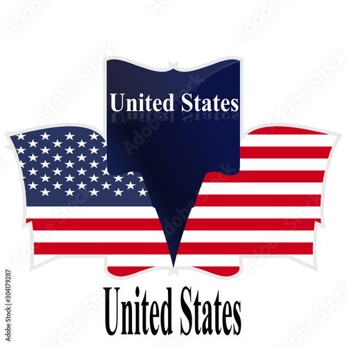 American  flag  background.