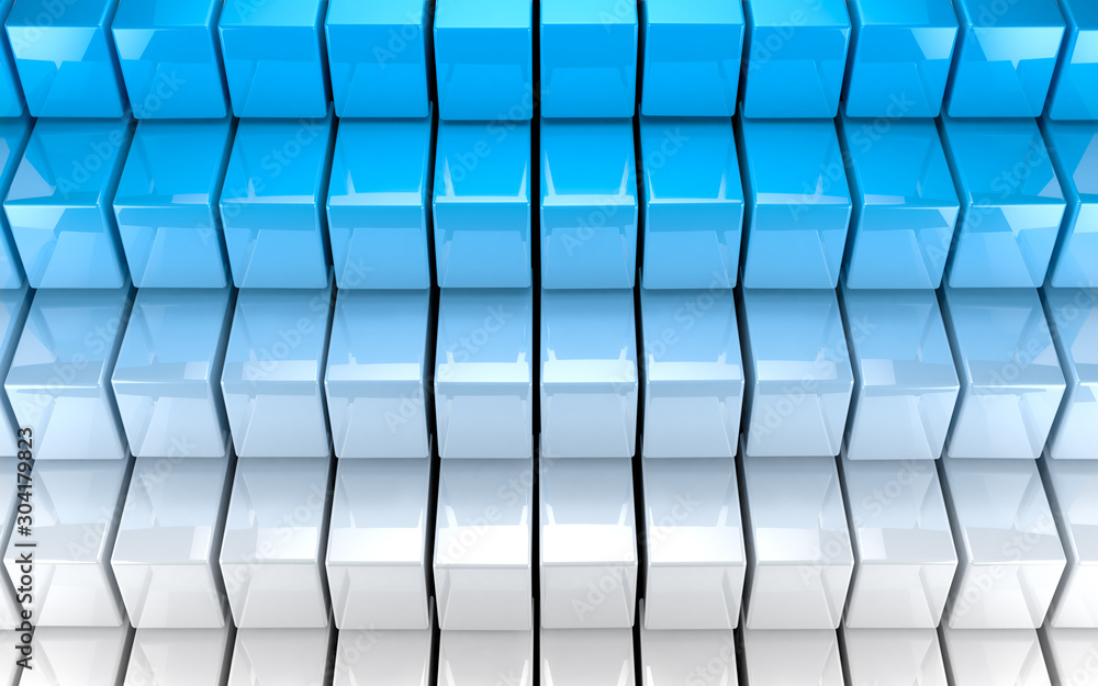 Abstract image background of cubes blocks and rectangles.3d illustration..Blue squares wall surface Abstract image background of cubes blocks and rectangles.3d illustration..Blue squares wall surface