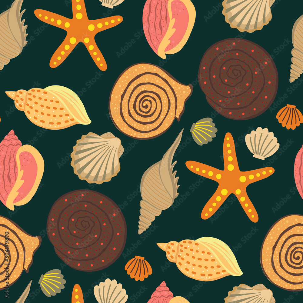 Sea shell colorful pattern. Sea shell colorful pattern.