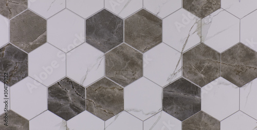 gray kitchen ceramic tile with abstract geometric mosaic pattern