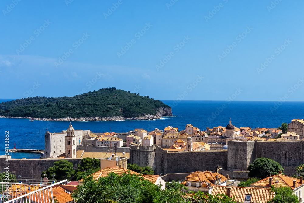 Panoramic of Dubrovnik  in the Mediterranean Sea, Croatia