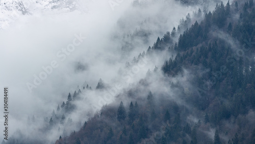Panorama - A foggy day in Switzerland