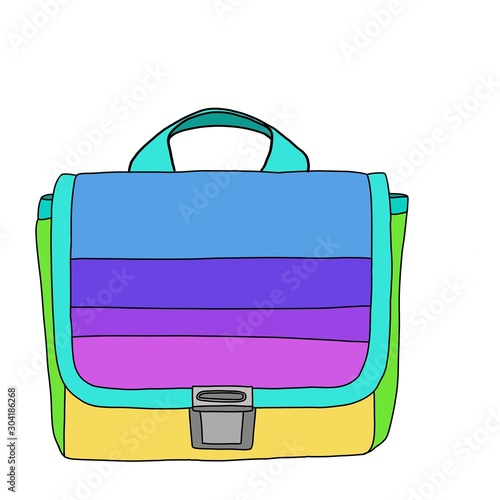 Tableau sur toile Fashion Illustration: colorful satchel