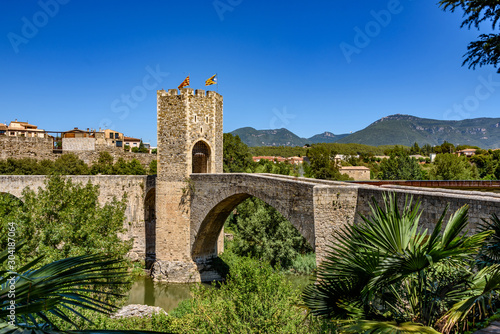 The Bridge in ancient town Besalu in Catalonia of Spain. 