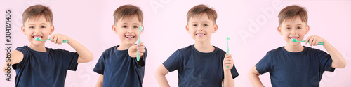 Portrait of little boy with...