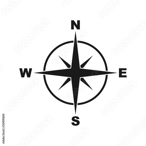 Simple style compass symbol. Vector illustration EPS 10 photo