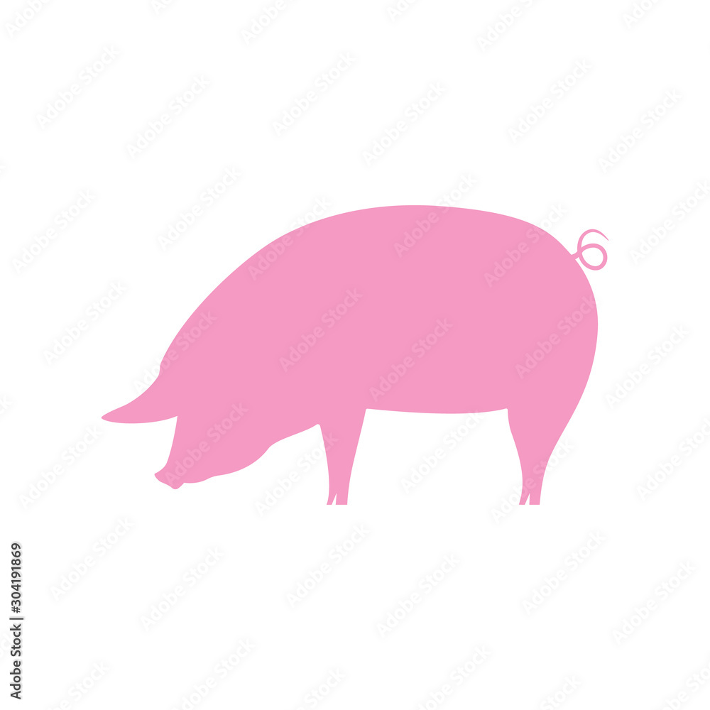 Pink pig. Pig icon. Vector illustration. Pink pig. Pig icon. Vector illustration.