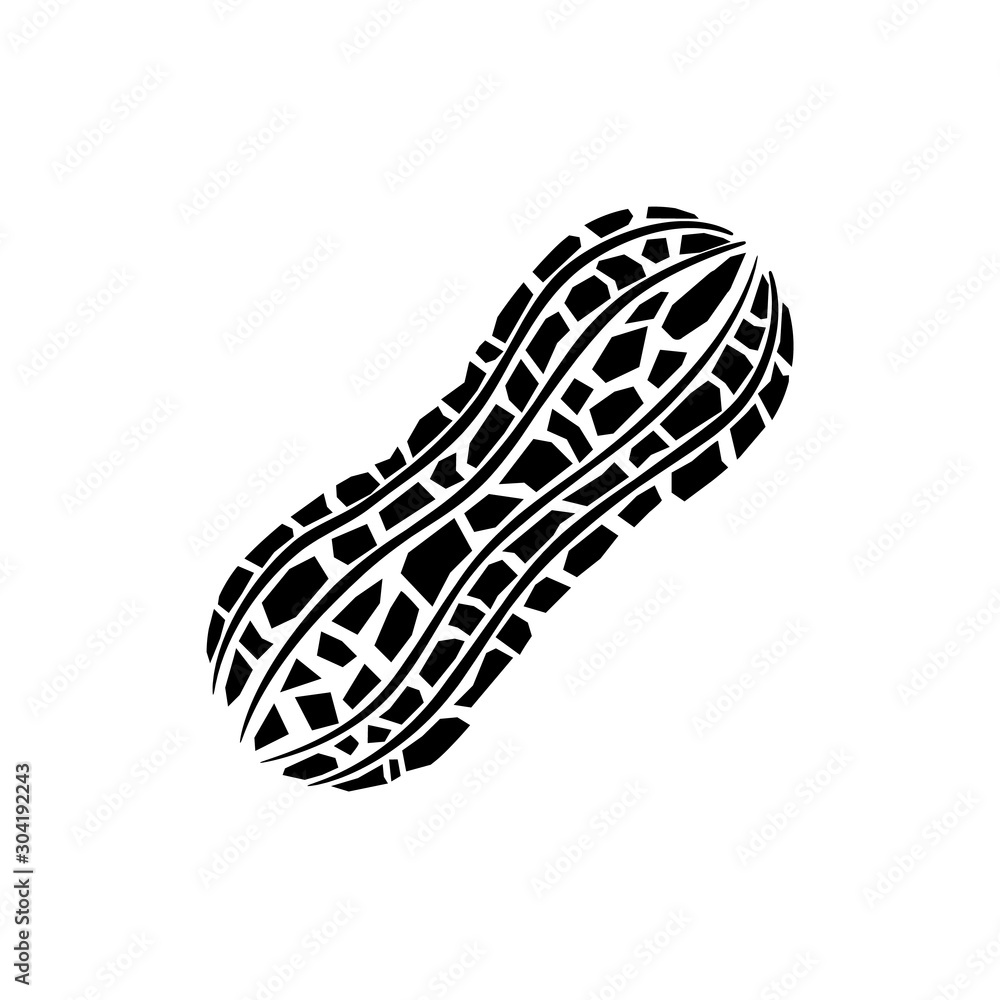 Peanut black and white. Isolated vector Illustration. Peanut black and white. Isolated vector Illustration.
