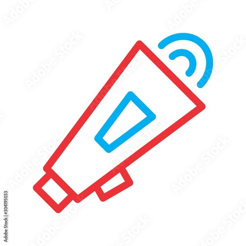 Loud speaker icon isolated on abstract background