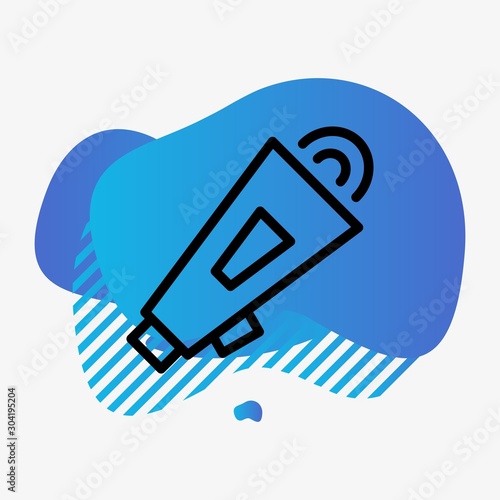 Loud speaker icon isolated on abstract background